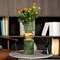 Set of 2 Decorative Green Tall Glass Vase - Modern Minimalist Decor for Parties, and Special Events - Perfect Centerpiece for Coffee Tables, Living Rooms, Dining Tables, Offices, and Farmhouse Decor